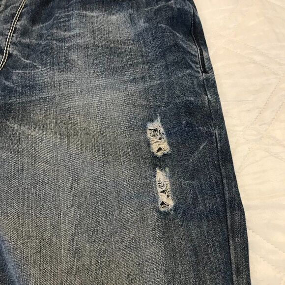 Akoo Brand distressed wide‎ leg blue jeans 42X33 - Picture 4 of 11